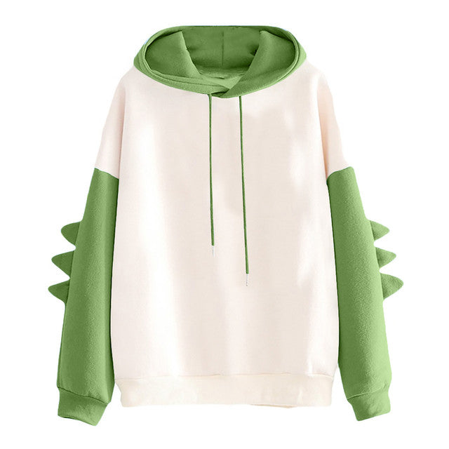 Dinosaur Cartoon Hoodie for Women - Winter Casual Wear