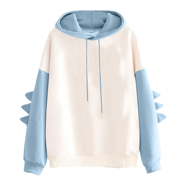 Dinosaur Cartoon Hoodie for Women - Winter Casual Wear