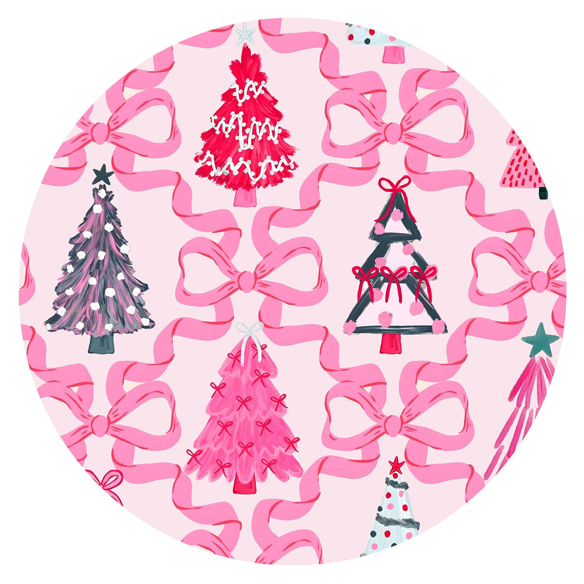 Christmas Coquette Bow Trees Baby Bamboo Zipper Pajama Romper