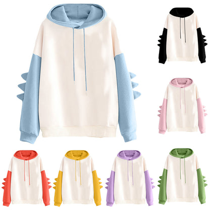 Dinosaur Cartoon Hoodie for Women - Winter Casual Wear