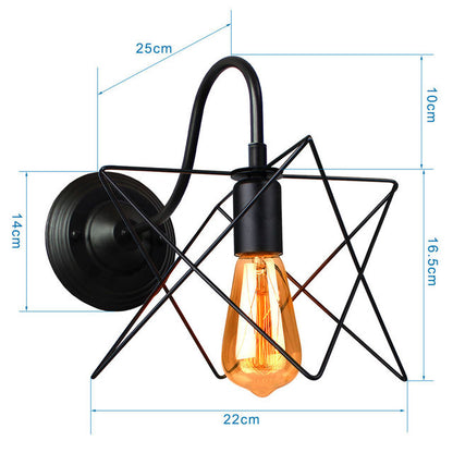 Industrial Vintage LED Wall Light with E27 Iron Shade