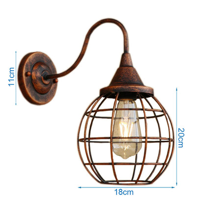 Industrial Vintage LED Wall Light with E27 Iron Shade