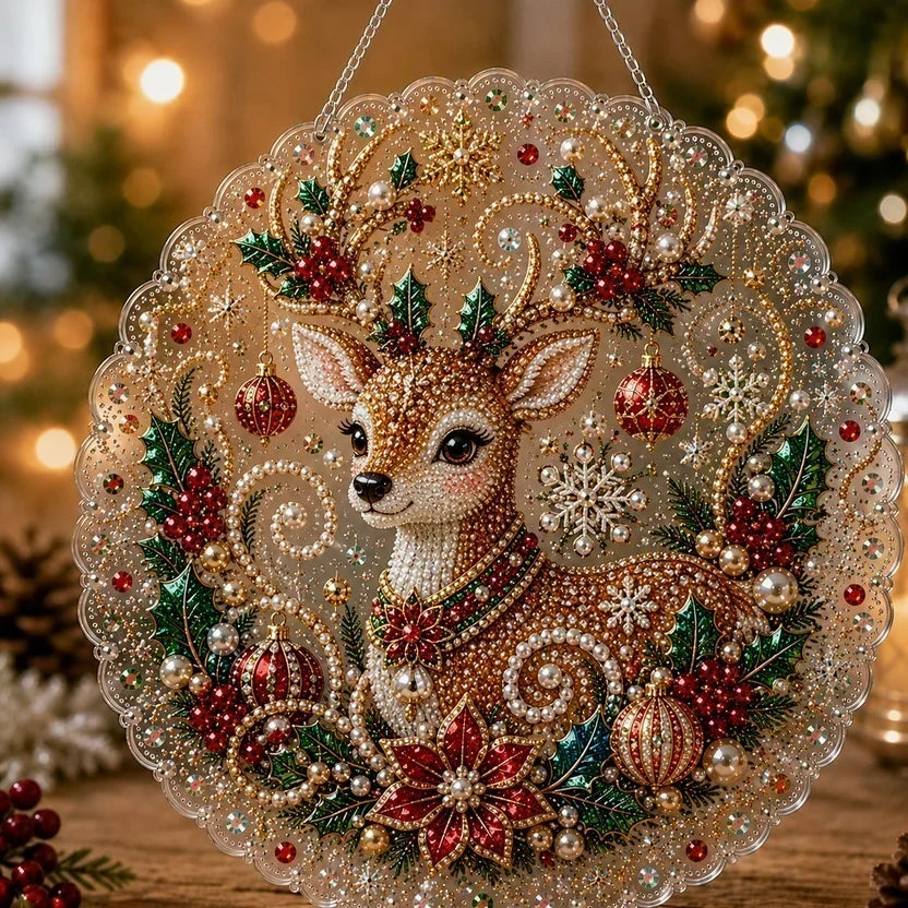 🎅Christmas Pre Sale-50% OFF🎄Christmas Pearl Diamond Art Hanging Ornament Kit | Resistant Non-Fading Pearl Beads DIY Handmade Holiday Hanging Decor 🎅💎