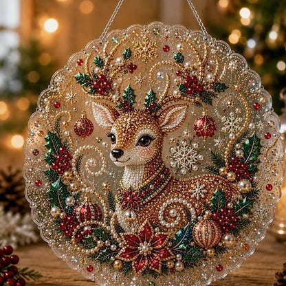 🎅Christmas Pre Sale-50% OFF🎄Christmas Pearl Diamond Art Hanging Ornament Kit | Resistant Non-Fading Pearl Beads DIY Handmade Holiday Hanging Decor 🎅💎