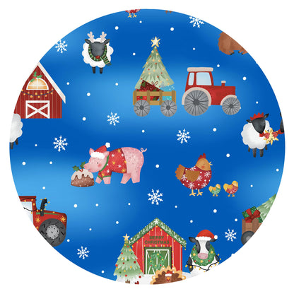 Christmas Western Barnyard Animals Baby Bamboo Zipper Pajama Romper