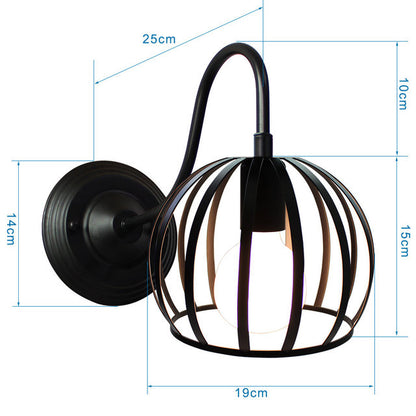 Industrial Vintage LED Wall Light with E27 Iron Shade