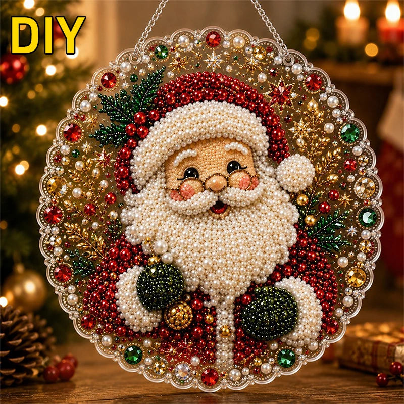 🎅Christmas Pre Sale-50% OFF🎄Christmas Pearl Diamond Art Hanging Ornament Kit | Resistant Non-Fading Pearl Beads DIY Handmade Holiday Hanging Decor 🎅💎