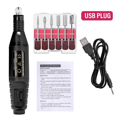 Electric Nail Sander Set Nail Drill Machine Grinding Equipment Milling Cutter For Manicure Pedicure Strong Polishing Tools