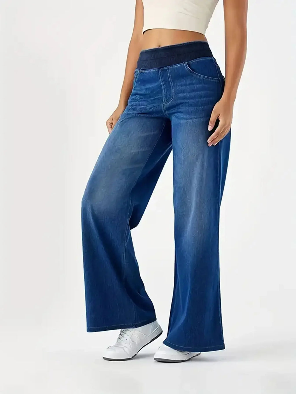 CloudFit™ Wide-Leg Jeans 💙🌿 — Relaxed Fit, All-Day Comfort