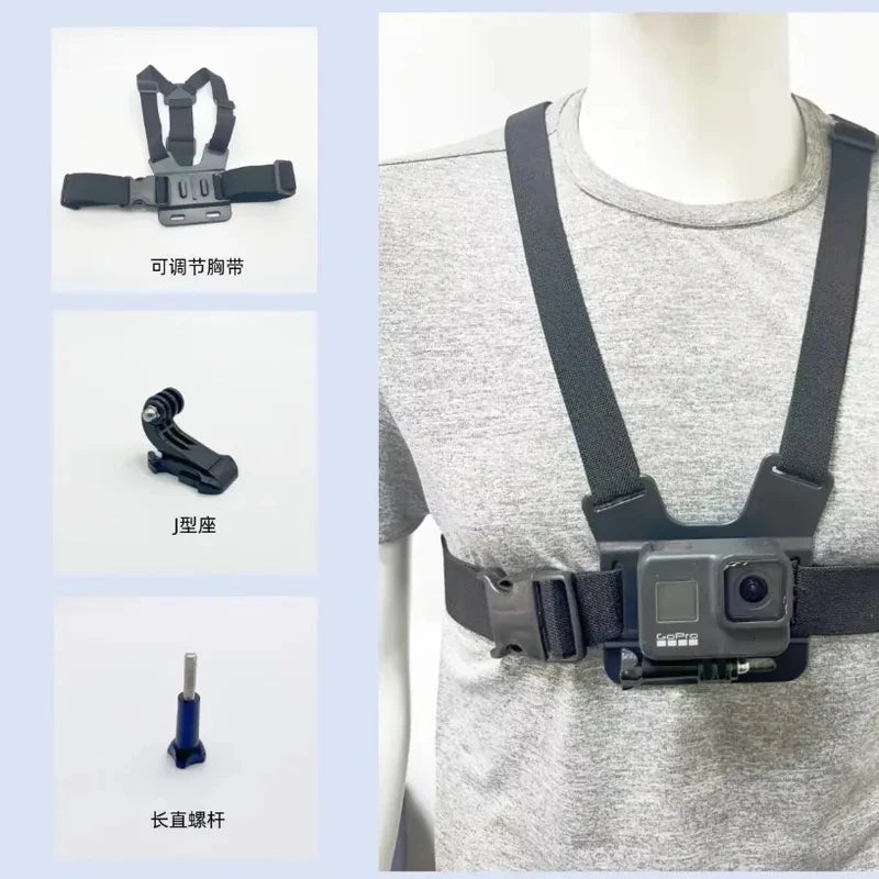 Chest Mount Strap for First Person Shooting, Sports Camera Phone Holder Outdoor Cycling Live Streaming Accessory