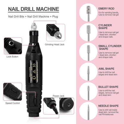 Electric Nail Sander Set Nail Drill Machine Grinding Equipment Milling Cutter For Manicure Pedicure Strong Polishing Tools