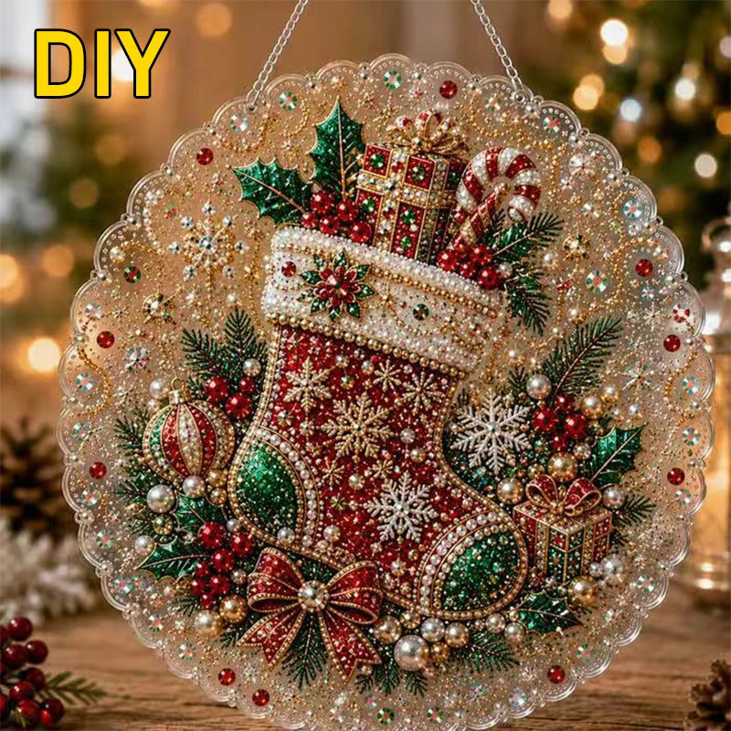 🎅Christmas Pre Sale-50% OFF🎄Christmas Pearl Diamond Art Hanging Ornament Kit | Resistant Non-Fading Pearl Beads DIY Handmade Holiday Hanging Decor 🎅💎