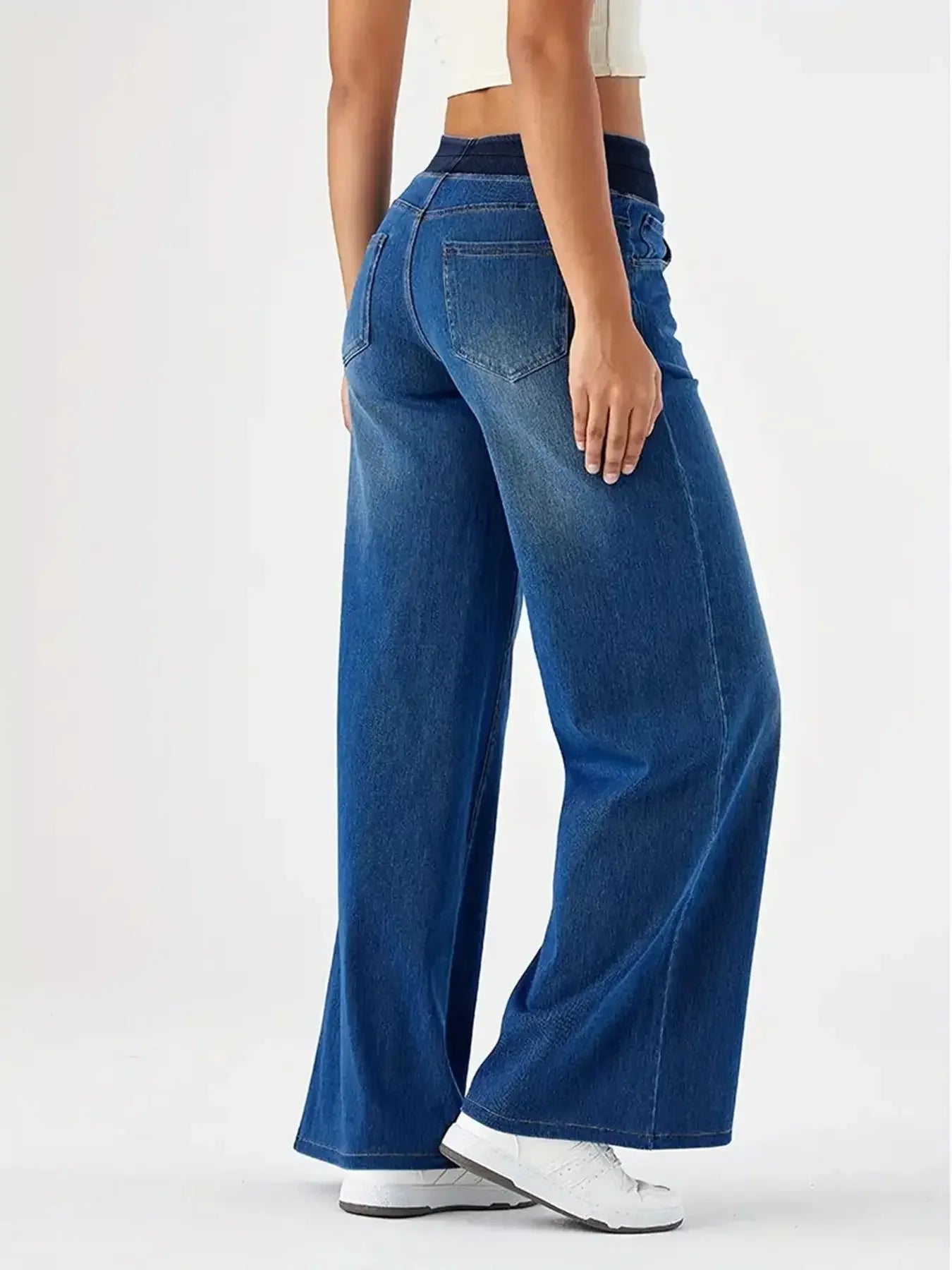 CloudFit™ Wide-Leg Jeans 💙🌿 — Relaxed Fit, All-Day Comfort