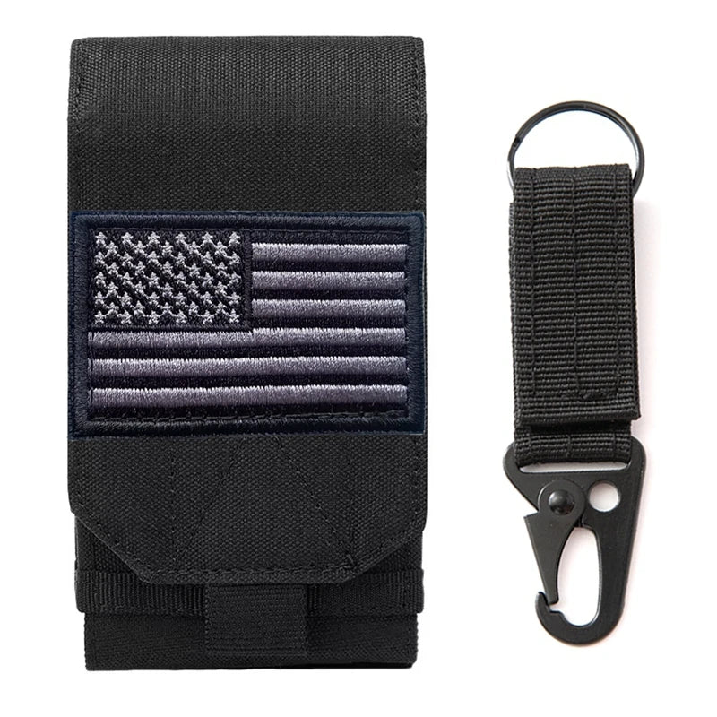 Double Molle Laser Cell Phone Pouch Tactical Belt EDC Pouch Holder Waist Accessories Bag Outdoor Camping Mobile Phone Pack Bag