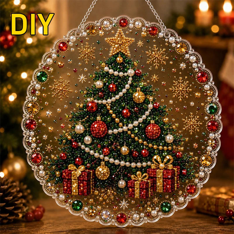 🎅Christmas Pre Sale-50% OFF🎄Christmas Pearl Diamond Art Hanging Ornament Kit | Resistant Non-Fading Pearl Beads DIY Handmade Holiday Hanging Decor 🎅💎
