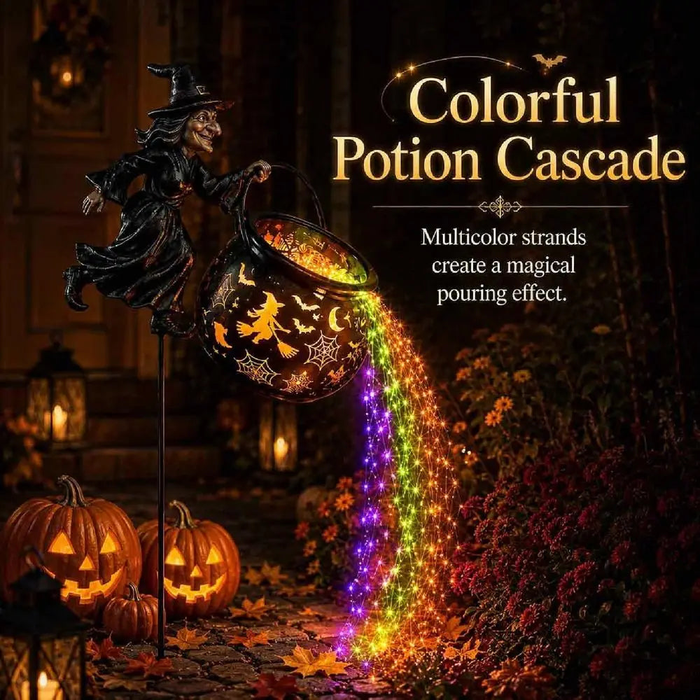 PotionGlow™ Garden Lamp 🧙‍♀️✨ — Magical Halloween Waterfall Décor