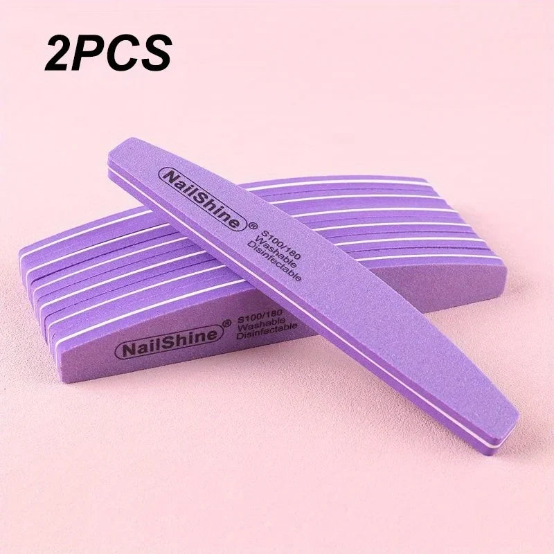 2/5/10PCS Professional Double-sided Nail File Block Colorful Sponge Nail Polish Buffing Sanding Buffer Strip Polishing Pedicure
