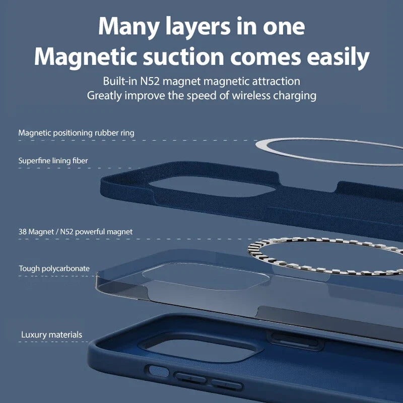 Luxury Magnetic Case for iPhone 17 Pro Max – Slim Protective Cover with Magnetic Wireless Charging Support