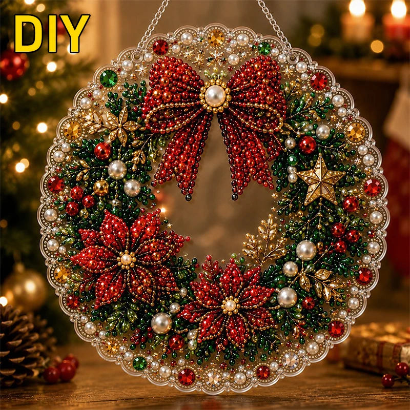 🎅Christmas Pre Sale-50% OFF🎄Christmas Pearl Diamond Art Hanging Ornament Kit | Resistant Non-Fading Pearl Beads DIY Handmade Holiday Hanging Decor 🎅💎