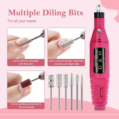 Electric Nail Sander Set Nail Drill Machine Grinding Equipment Milling Cutter For Manicure Pedicure Strong Polishing Tools