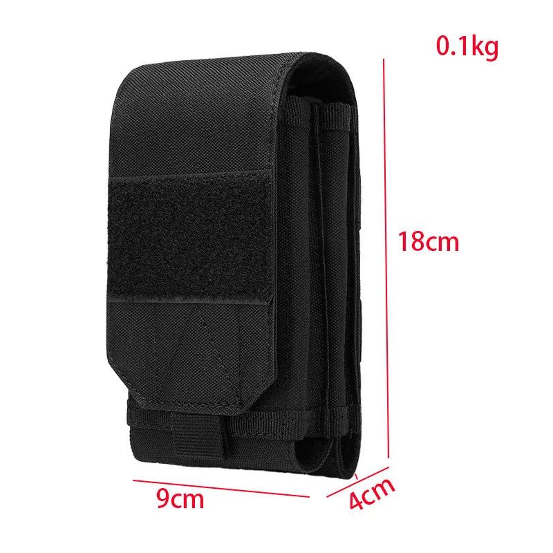 Double Molle Laser Cell Phone Pouch Tactical Belt EDC Pouch Holder Waist Accessories Bag Outdoor Camping Mobile Phone Pack Bag