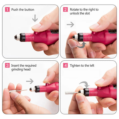Electric Nail Sander Set Nail Drill Machine Grinding Equipment Milling Cutter For Manicure Pedicure Strong Polishing Tools
