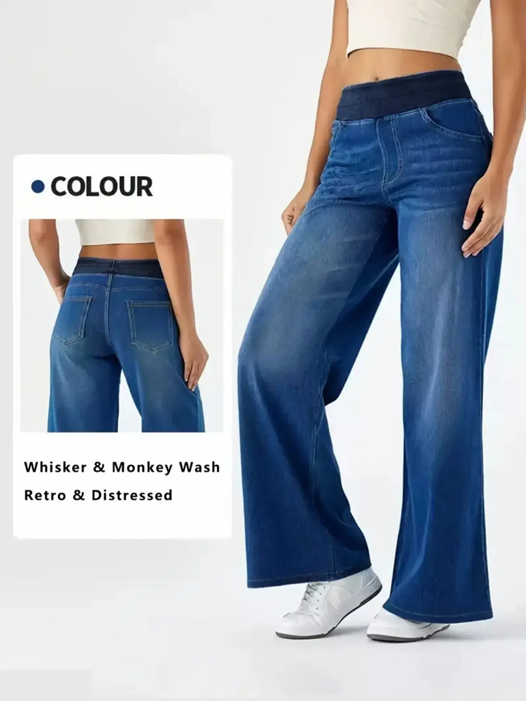 CloudFit™ Wide-Leg Jeans 💙🌿 — Relaxed Fit, All-Day Comfort