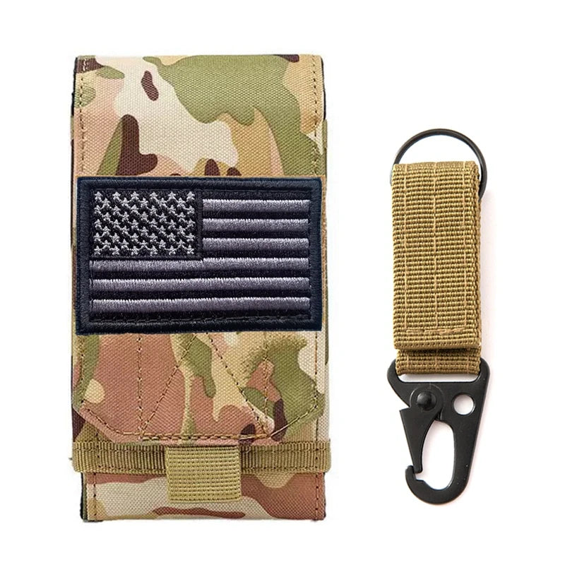 Double Molle Laser Cell Phone Pouch Tactical Belt EDC Pouch Holder Waist Accessories Bag Outdoor Camping Mobile Phone Pack Bag