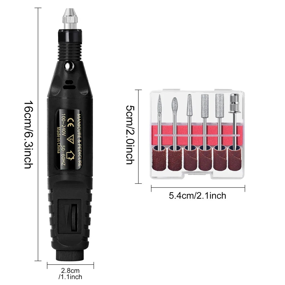 Electric Nail Sander Set Nail Drill Machine Grinding Equipment Milling Cutter For Manicure Pedicure Strong Polishing Tools
