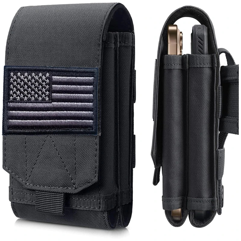 Double Molle Laser Cell Phone Pouch Tactical Belt EDC Pouch Holder Waist Accessories Bag Outdoor Camping Mobile Phone Pack Bag