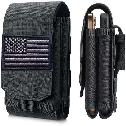 Double Molle Laser Cell Phone Pouch Tactical Belt EDC Pouch Holder Waist Accessories Bag Outdoor Camping Mobile Phone Pack Bag