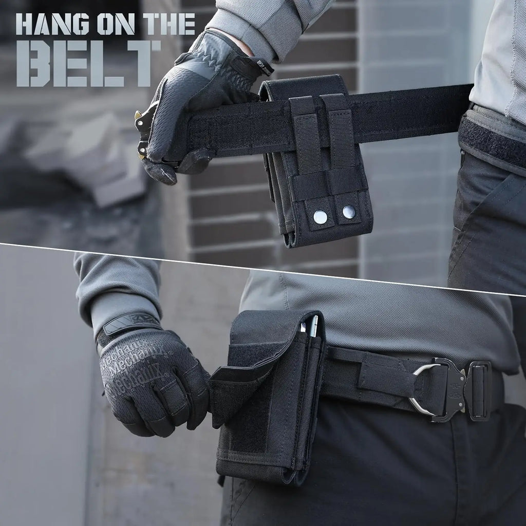 Double Molle Laser Cell Phone Pouch Tactical Belt EDC Pouch Holder Waist Accessories Bag Outdoor Camping Mobile Phone Pack Bag
