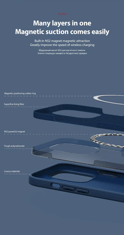 Luxury Magnetic Case for iPhone 17 Pro Max – Slim Protective Cover with Magnetic Wireless Charging Support