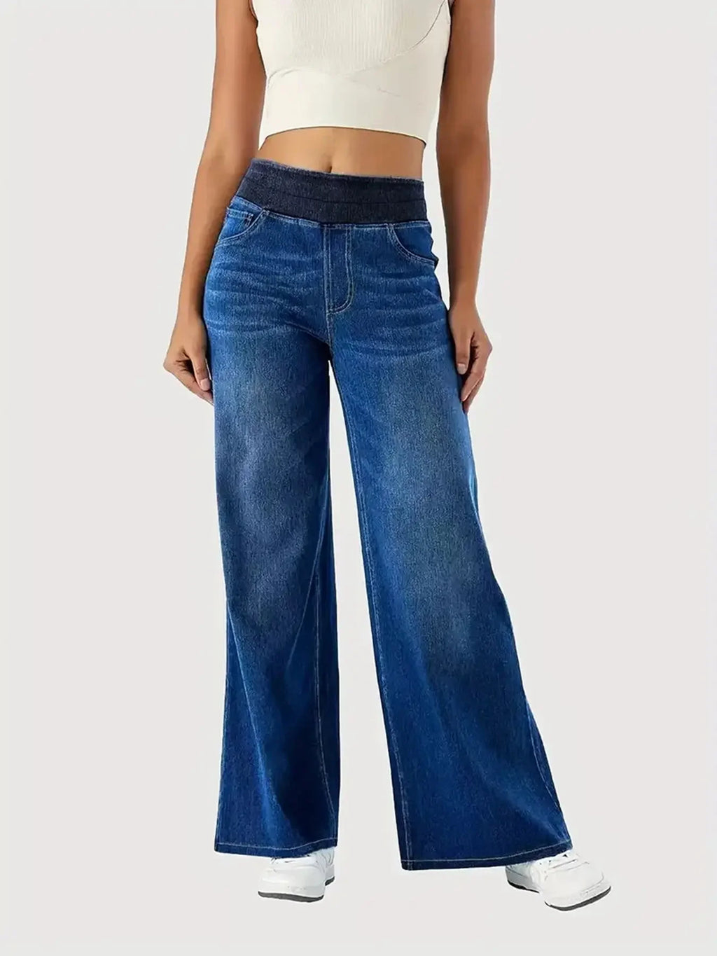 CloudFit™ Wide-Leg Jeans 💙🌿 — Relaxed Fit, All-Day Comfort