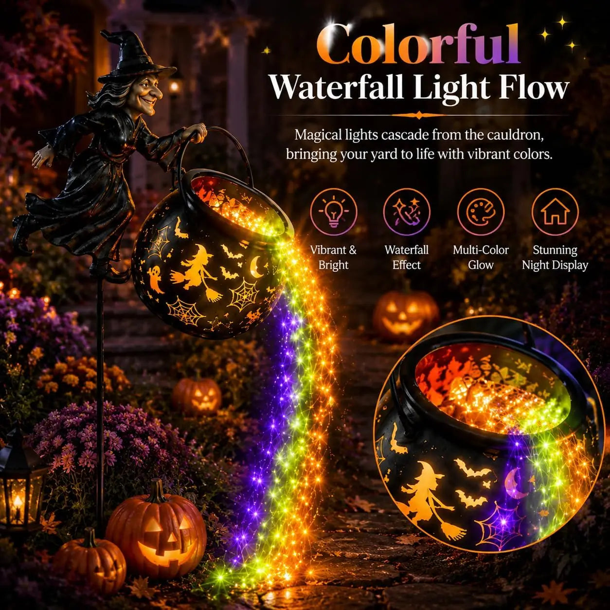 PotionGlow™ Garden Lamp 🧙‍♀️✨ — Magical Halloween Waterfall Décor