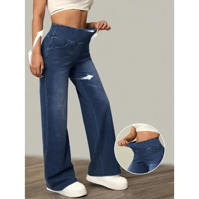 CloudFit™ Wide-Leg Jeans 💙🌿 — Relaxed Fit, All-Day Comfort