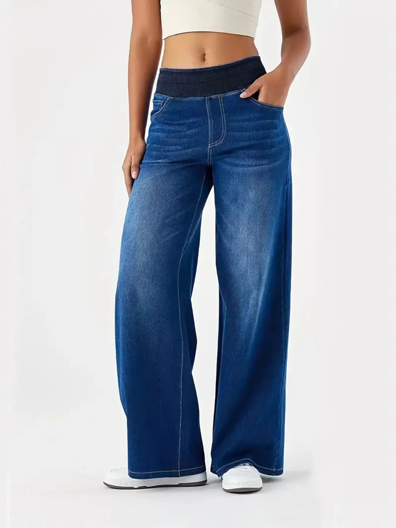 CloudFit™ Wide-Leg Jeans 💙🌿 — Relaxed Fit, All-Day Comfort