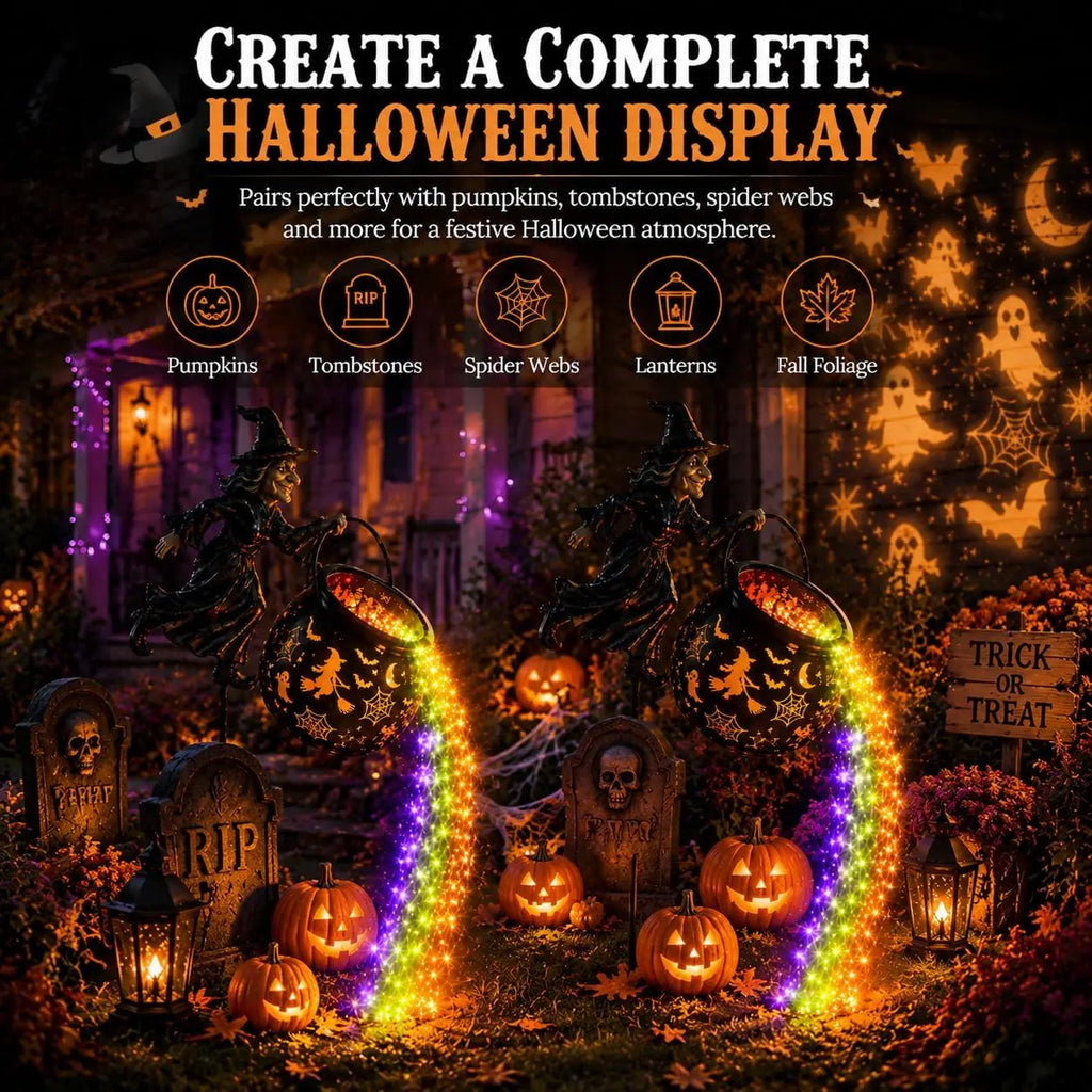 PotionGlow™ Garden Lamp 🧙‍♀️✨ — Magical Halloween Waterfall Décor