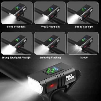 Bike Light USB Rechargeable T6 LED Bicycle Lights 6 Modes MTB Flashlight Bicycle Headlight for Cycling Bicycle Front Lamp