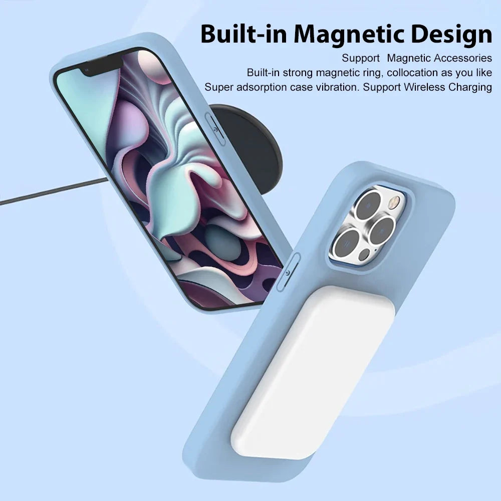 Luxury Magnetic Case for iPhone 17 Pro Max – Slim Protective Cover with Magnetic Wireless Charging Support