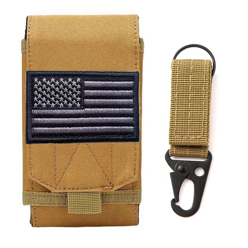 Double Molle Laser Cell Phone Pouch Tactical Belt EDC Pouch Holder Waist Accessories Bag Outdoor Camping Mobile Phone Pack Bag