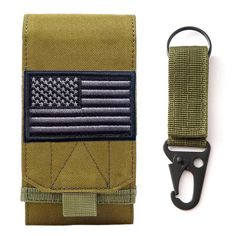 Double Molle Laser Cell Phone Pouch Tactical Belt EDC Pouch Holder Waist Accessories Bag Outdoor Camping Mobile Phone Pack Bag