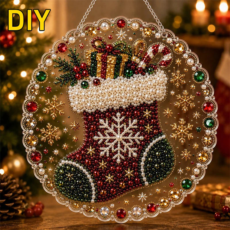 🎅Christmas Pre Sale-50% OFF🎄Christmas Pearl Diamond Art Hanging Ornament Kit | Resistant Non-Fading Pearl Beads DIY Handmade Holiday Hanging Decor 🎅💎
