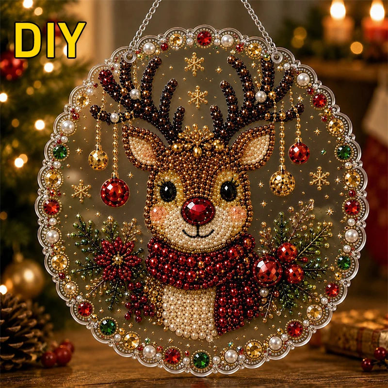🎅Christmas Pre Sale-50% OFF🎄Christmas Pearl Diamond Art Hanging Ornament Kit | Resistant Non-Fading Pearl Beads DIY Handmade Holiday Hanging Decor 🎅💎