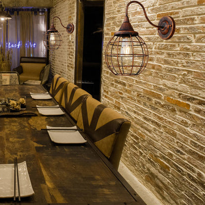 Industrial Vintage LED Wall Light with E27 Iron Shade