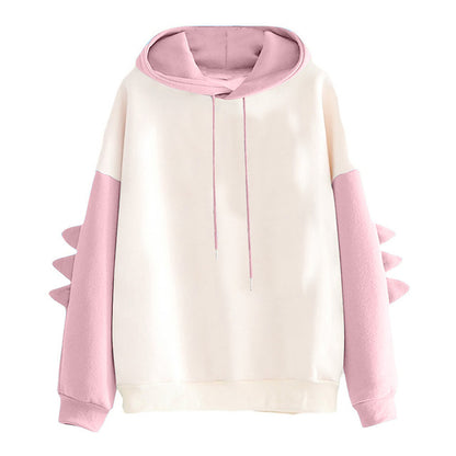 Dinosaur Cartoon Hoodie for Women - Winter Casual Wear