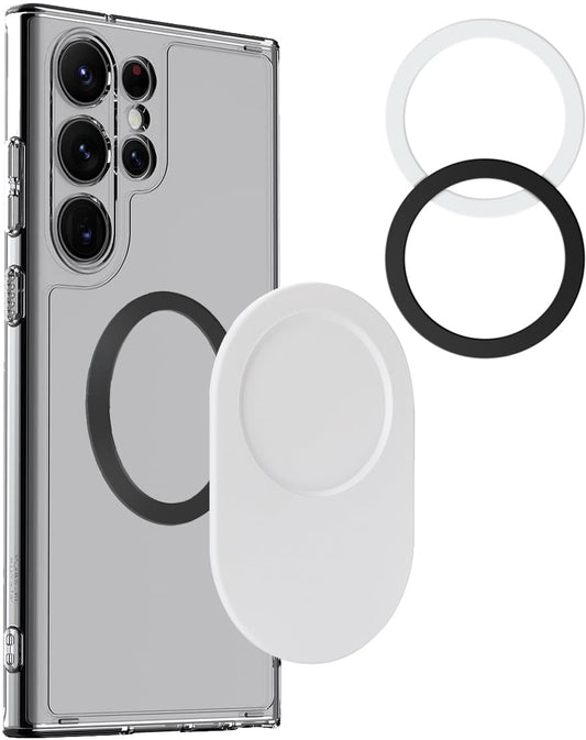 metisinno Magnetic Base Plus Compatible with PopSocket Phone Grips Magnetic Phone Accessories for MagSafe Ring Adapters for MagSafe Included White