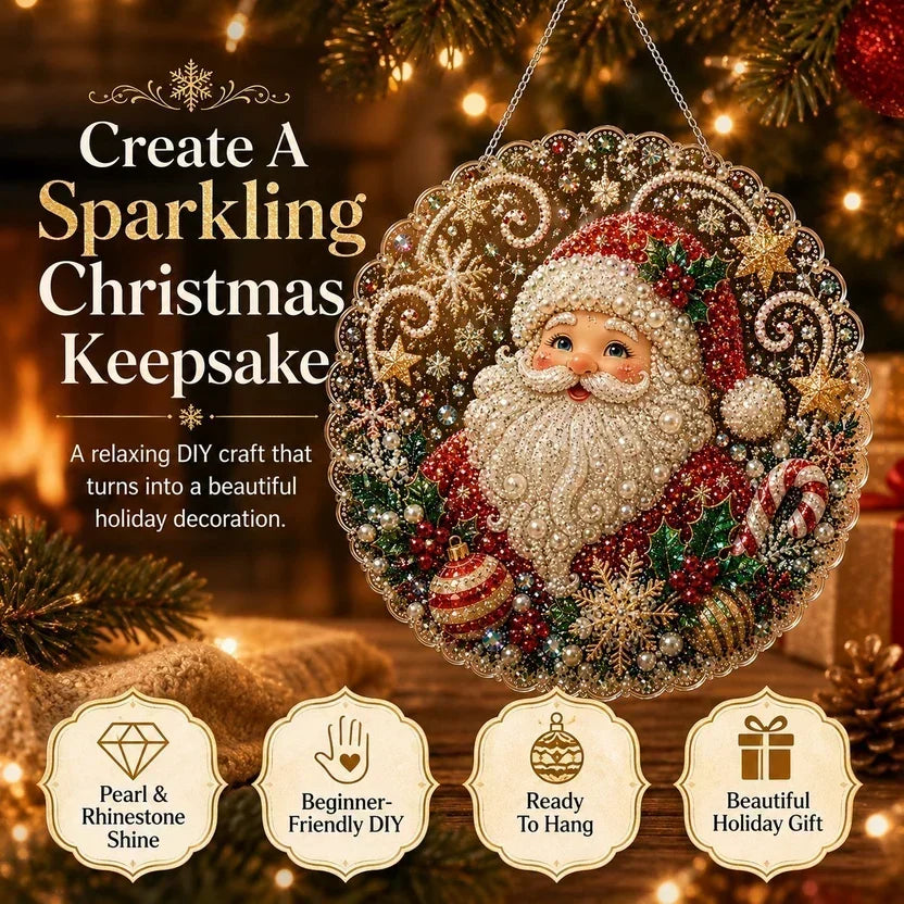 🎅Christmas Pre Sale-50% OFF🎄Christmas Pearl Diamond Art Hanging Ornament Kit | Resistant Non-Fading Pearl Beads DIY Handmade Holiday Hanging Decor 🎅💎