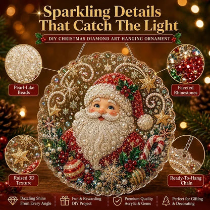 🎅Christmas Pre Sale-50% OFF🎄Christmas Pearl Diamond Art Hanging Ornament Kit | Resistant Non-Fading Pearl Beads DIY Handmade Holiday Hanging Decor 🎅💎