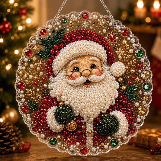 🎅Christmas Pre Sale-50% OFF🎄Christmas Pearl Diamond Art Hanging Ornament Kit | Resistant Non-Fading Pearl Beads DIY Handmade Holiday Hanging Decor 🎅💎